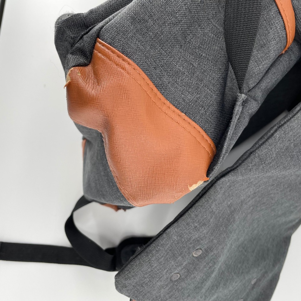 Mancio Vintage Laptop Backpack Gray Canvas USB Charging Port School Travel Bag - Picture 9 of 16